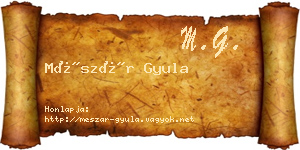 Mészár Gyula névjegykártya